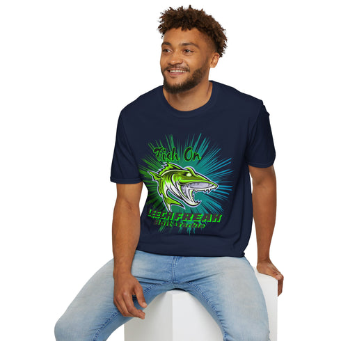 Leech Freak Fish On Unisex Softstyle T-Shirt