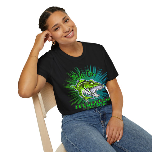 Leech Freak Fish On Unisex Softstyle T-Shirt