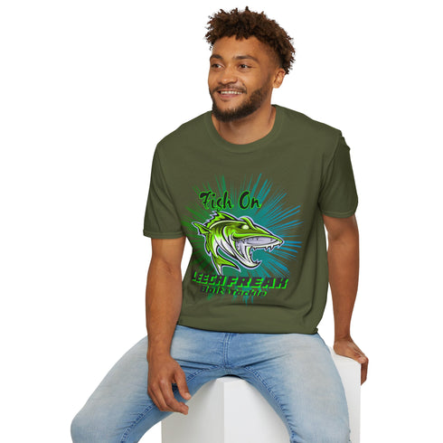 Leech Freak Fish On Unisex Softstyle T-Shirt