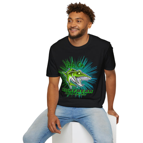 Leech Freak Fish On Unisex Softstyle T-Shirt