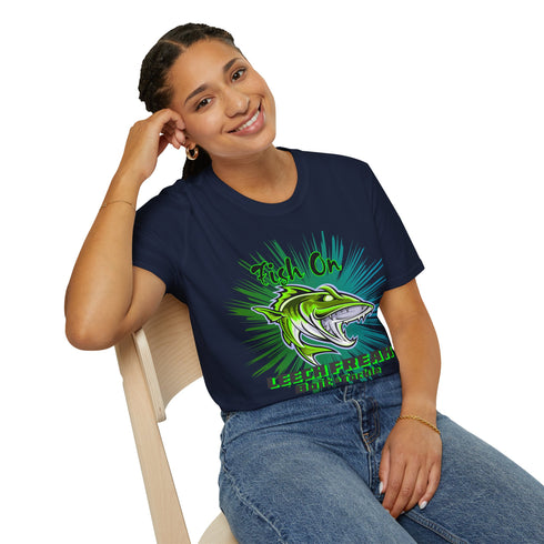 Leech Freak Fish On Unisex Softstyle T-Shirt